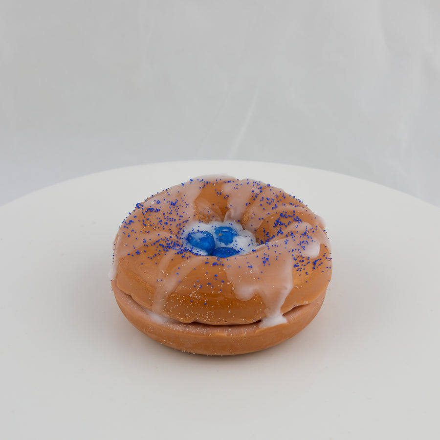 donut shaped soap with blueberries in the center