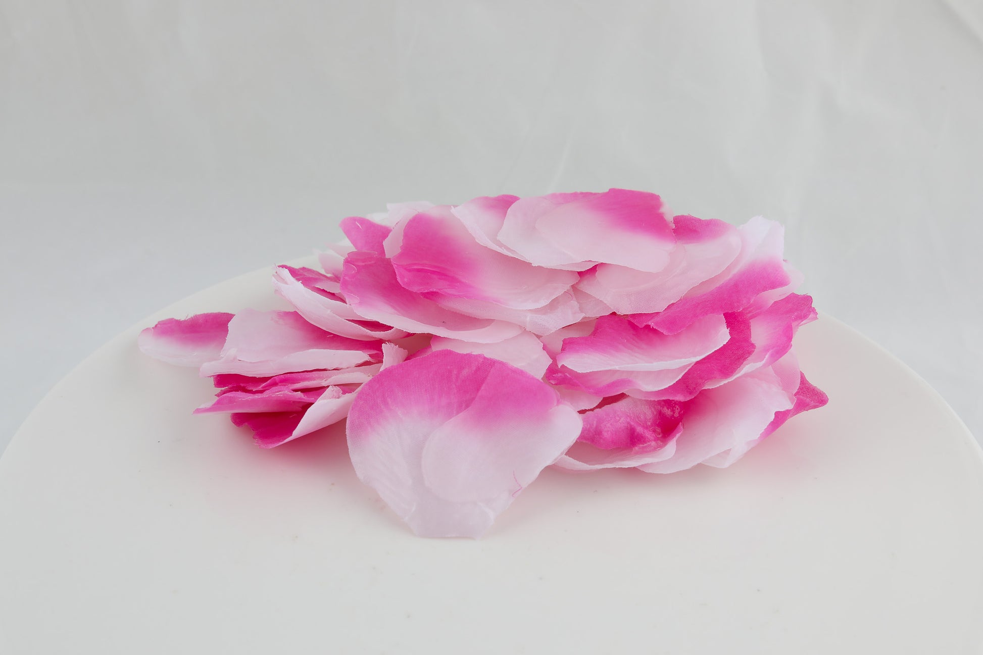 soap shaped as flower petals in white with pink edges