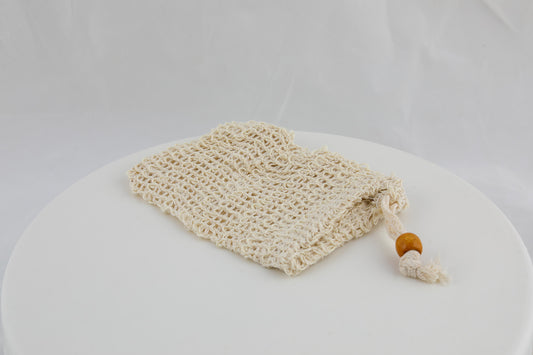 Sisal Soap bag with wooden bead